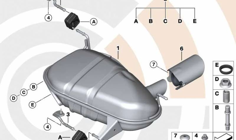 Embellecedor de Tubo de Escape Aspecto Aluminio para BMW E82, E88, E84 (OEM 18307576822). Original BMW