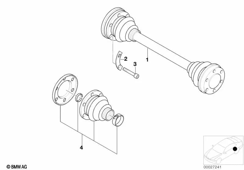 Kit de Reparación de Fuelle para BMW E34, E32 (OEM 33219067899). Original BMW