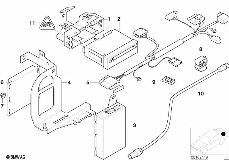 Soporte para Navegador para BMW Serie 7 E38 (OEM 65908369053). Original BMW