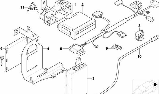 Supporto per il modulo video OEM 65508375131 per BMW E38. BMW originale.