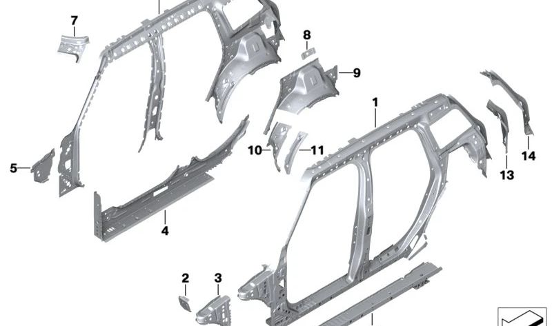 Soporte de chapa derecha para BMW F52, F45, F46, F48, F39, MINI F54, F60 (OEM 41007408636). Original BMW