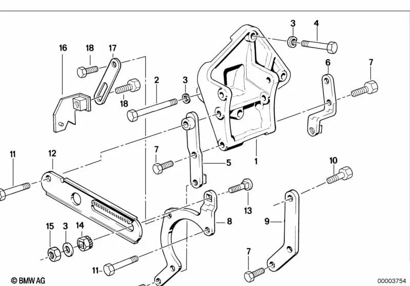 Placa de sujeción para BMW E30, E28 (OEM 32411284736). Original BMW