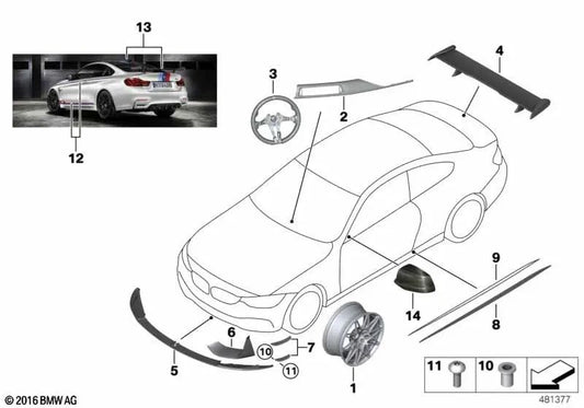 Llanta de aleación Orbitgrey matt para BMW Serie 4 F82 (OEM 36108091009). Original BMW