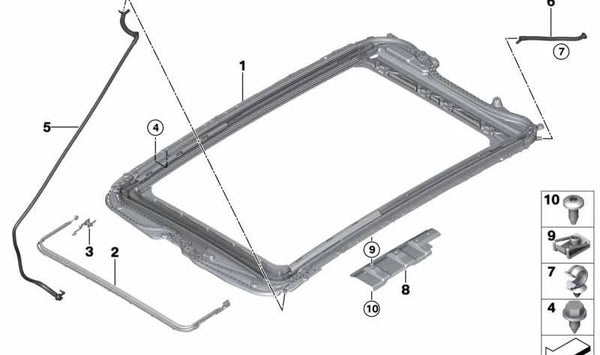 Tubo de drenaje de agua delantero para BMW F48, F49 (OEM 41007325640). Original BMW