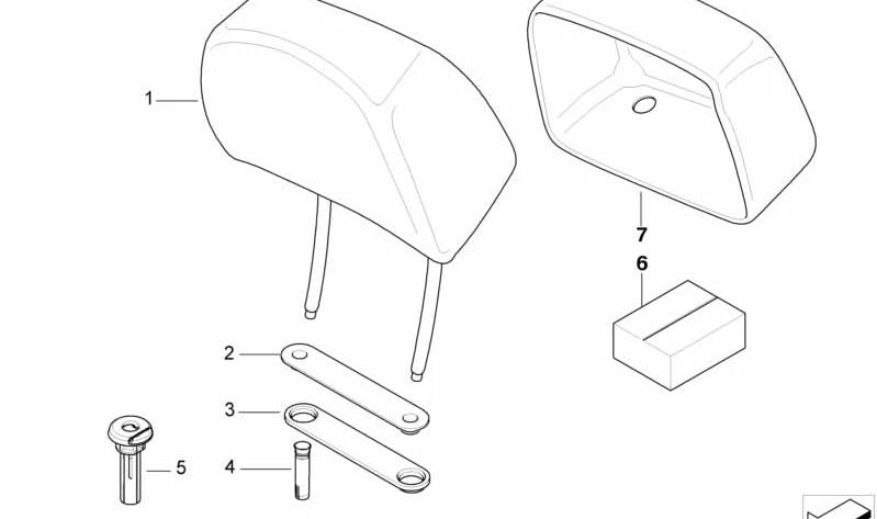 Guía derecha asiento OEM 52109155236 para BMW E60, E61, F07, F10, F11, F01, F02, F04, E70, E71, E72. Original BMW.