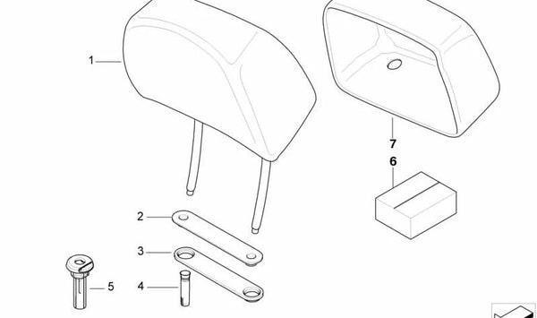 Guía derecha asiento OEM 52109155236 para BMW E60, E61, F07, F10, F11, F01, F02, F04, E70, E71, E72. Original BMW.