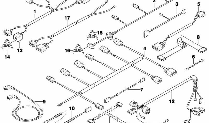 Conjunto de cables interruptor Start/Stop para BMW E60, E61, E63, E64 (OEM 61129199316). Original BMW