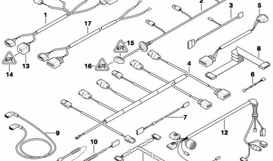 Câblage pour la valve pneumatique OEM 61126928376 pour BMW E60, E61, E63, E64. BMW d'origine.