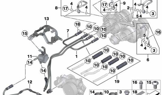 Soporte para bomba de refrigerante adicional para BMW F10, F06, F12, F13 (OEM 11517847577). Original BMW