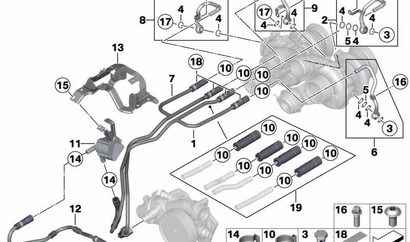 Hitzeschutz für BMW F10, F06, F12, F13 (OEM 11537853849). Original BMW