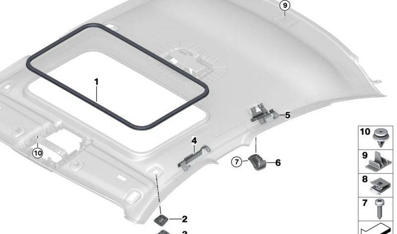 Mrisper Evellecador du toit solaire 51447271405 pour BMW F20, F21, F22, F30, F80, F36. BMW d'origine.