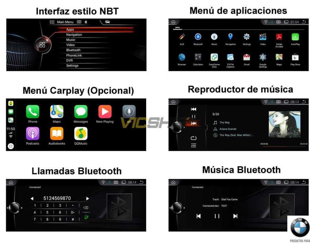 Pantalla Radio Android Para Bmw Serie X1 F48 ¡cámara Trasera De Regalo! Pantallas