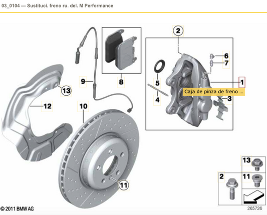 Red/Yellow/Orange Brake Caliper Housing Left/Right Front M PERFORMANCE For BMW F2X F3X . Original BMW