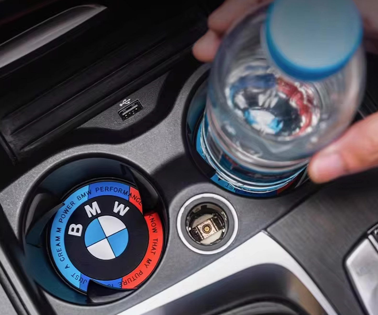 Coaster mats ///M for original BMW cup holders.