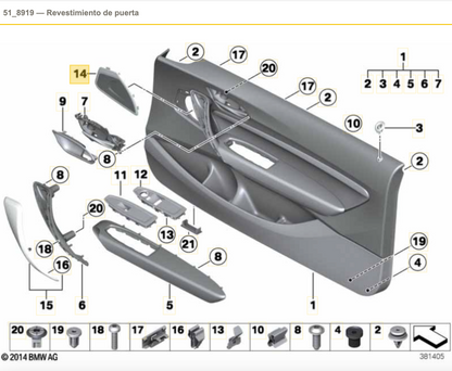 Cubierta de altavoz de metal izquierda/derecha para BMW F20, F21, F22, F23, F87. Original BMW. . Original BMW