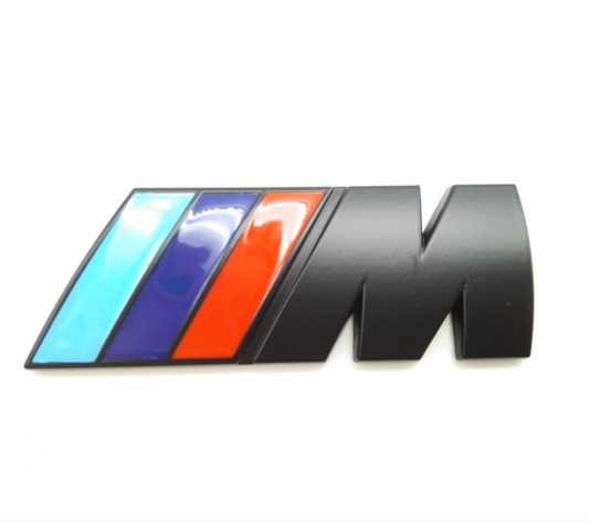 BMW M logo emblem in BLACK for rear trunk. Original BMW