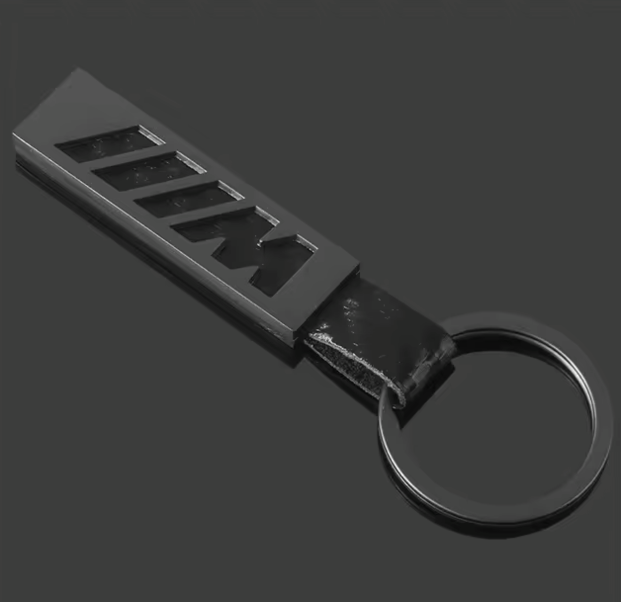 BMW M Keychain di lega di zinco e vera pelle - Disponibile in nero e argento - Sport e stile elegante per i fan della BMW