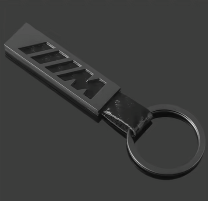 BMW M Keychain di lega di zinco e vera pelle - Disponibile in nero e argento - Sport e stile elegante per i fan della BMW