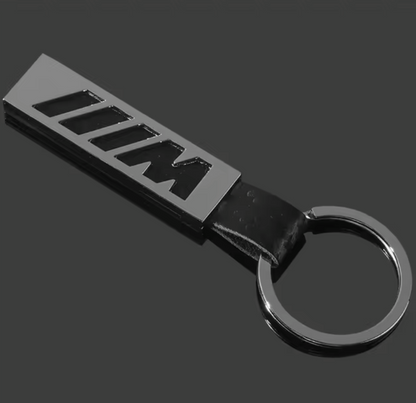 BMW M Keychain di lega di zinco e vera pelle - Disponibile in nero e argento - Sport e stile elegante per i fan della BMW