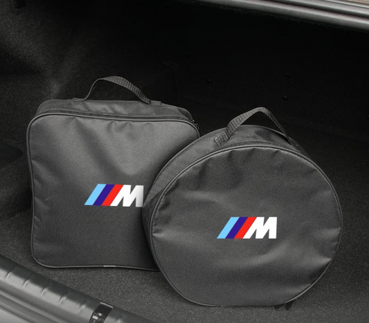 Bolsa de Almacenamiento para Cable de Carga BMW M - Organizador para Cables de Coche Eléctrico en Tela Oxford - Disponible en Forma Circular y Cuadrada