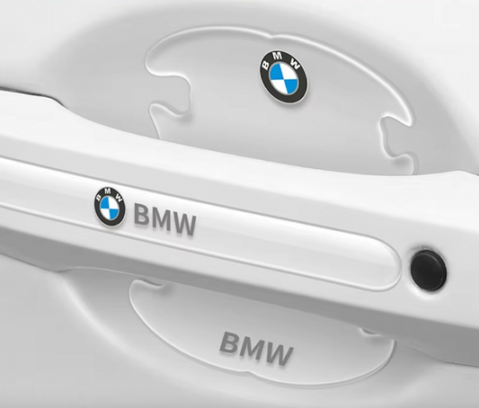 Transparent Protective Stickers for BMW Door Handles - Set of 8 Pieces (BMW Logo or ///M)