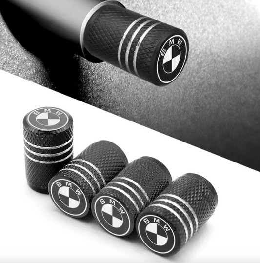 Wheel Tire Valve Caps – Carbon Look with BMW Logo (Set of 4)