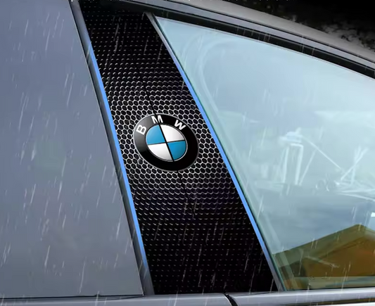 Carbon Effect Exterior Sticker with BMW or ///M Logo for Center Column