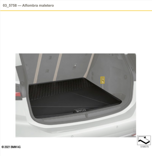 Alfombrilla protectora para el maletero OEM 51475A50923 para BMW X6 (G06). Original BMW.