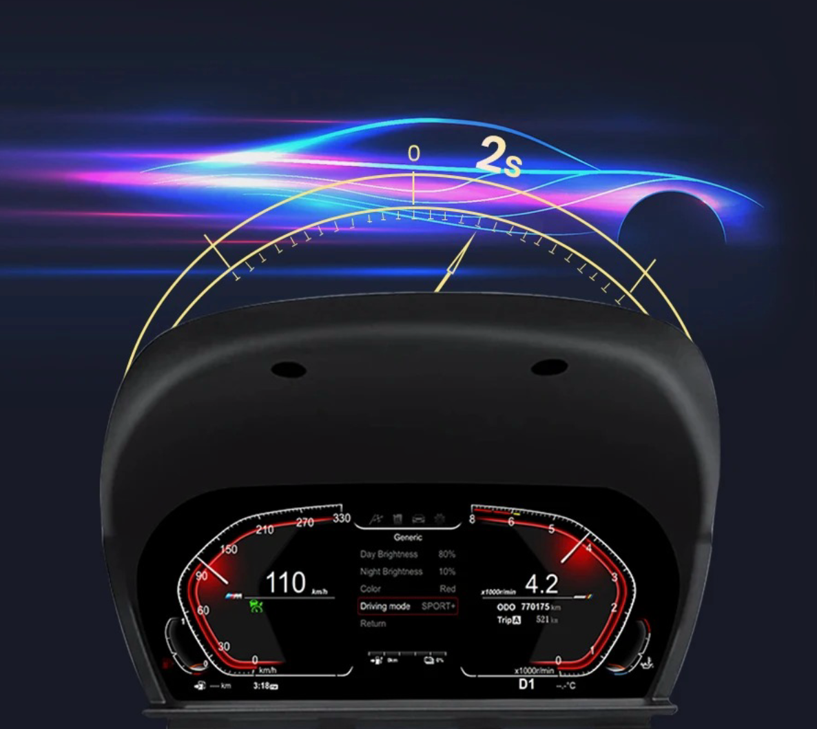 Cuadro Panel Marcador de Instrumentos Digital LCD para BMW Serie 1, Serie 2, X1, X2 (F20, F52, F22, F48, F49, F39)