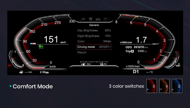 Cuadro Panel Marcador de Instrumentos Digital LCD para BMW Serie 1, Serie 2, X1, X2 (F20, F52, F22, F48, F49, F39)