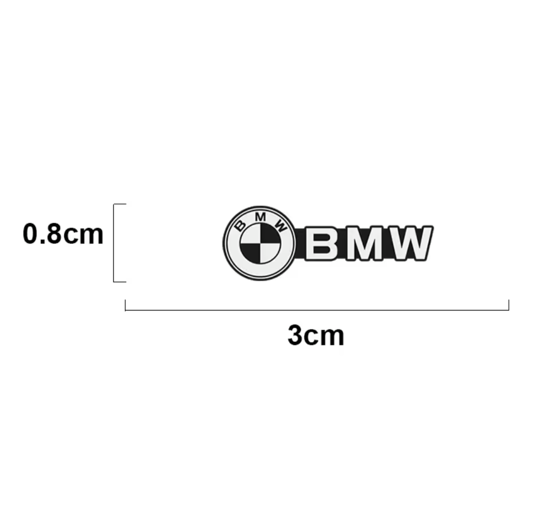 Set of 2 BMW 3D Stickers Black and Silver