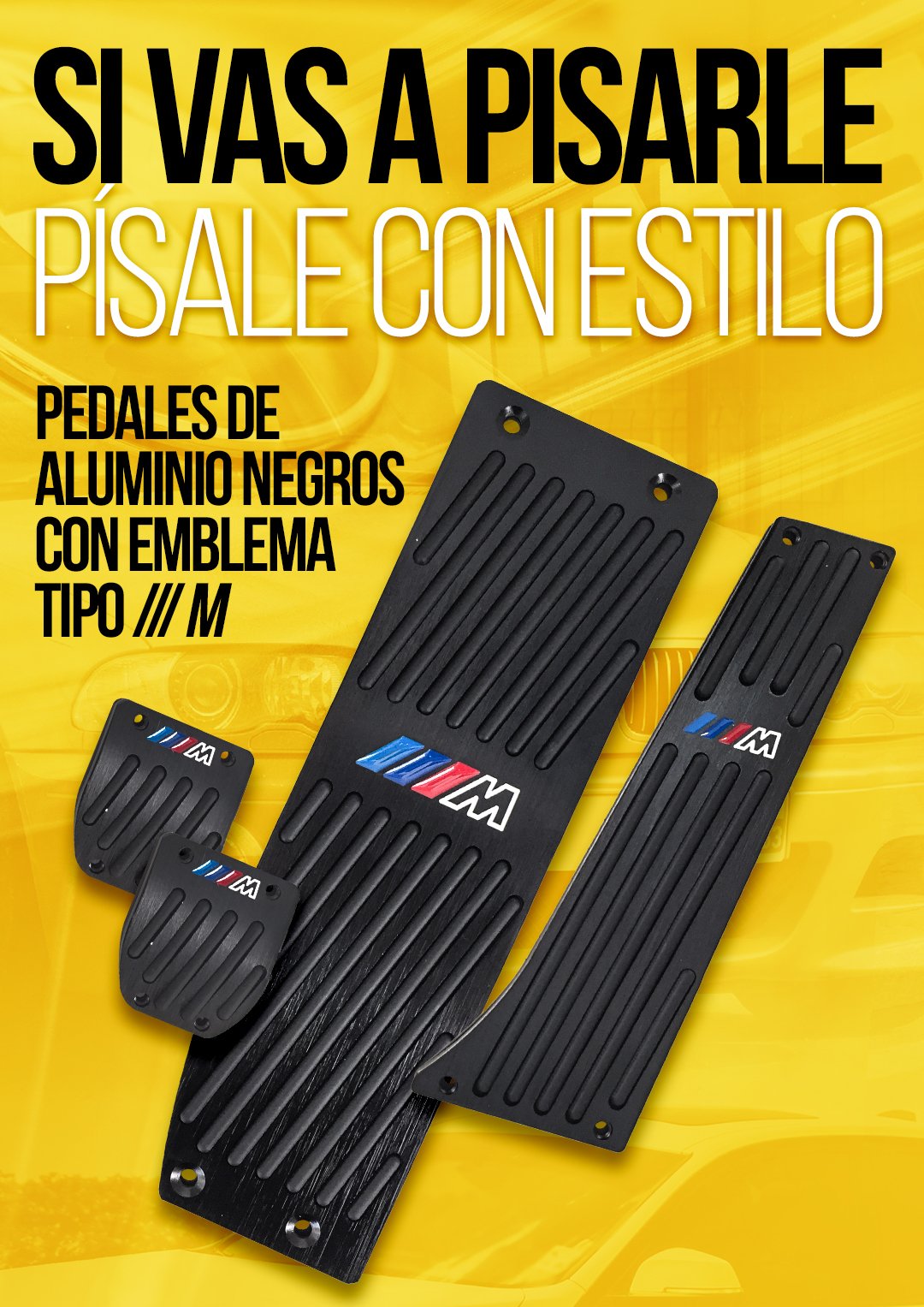 Pedales De Aluminio Color Negro Con Emblema ///m Accesorios