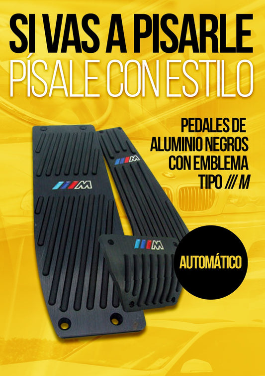 Pedales De Aluminio Color Negro Con Emblema ///m Para Cambio Automático Accesorios