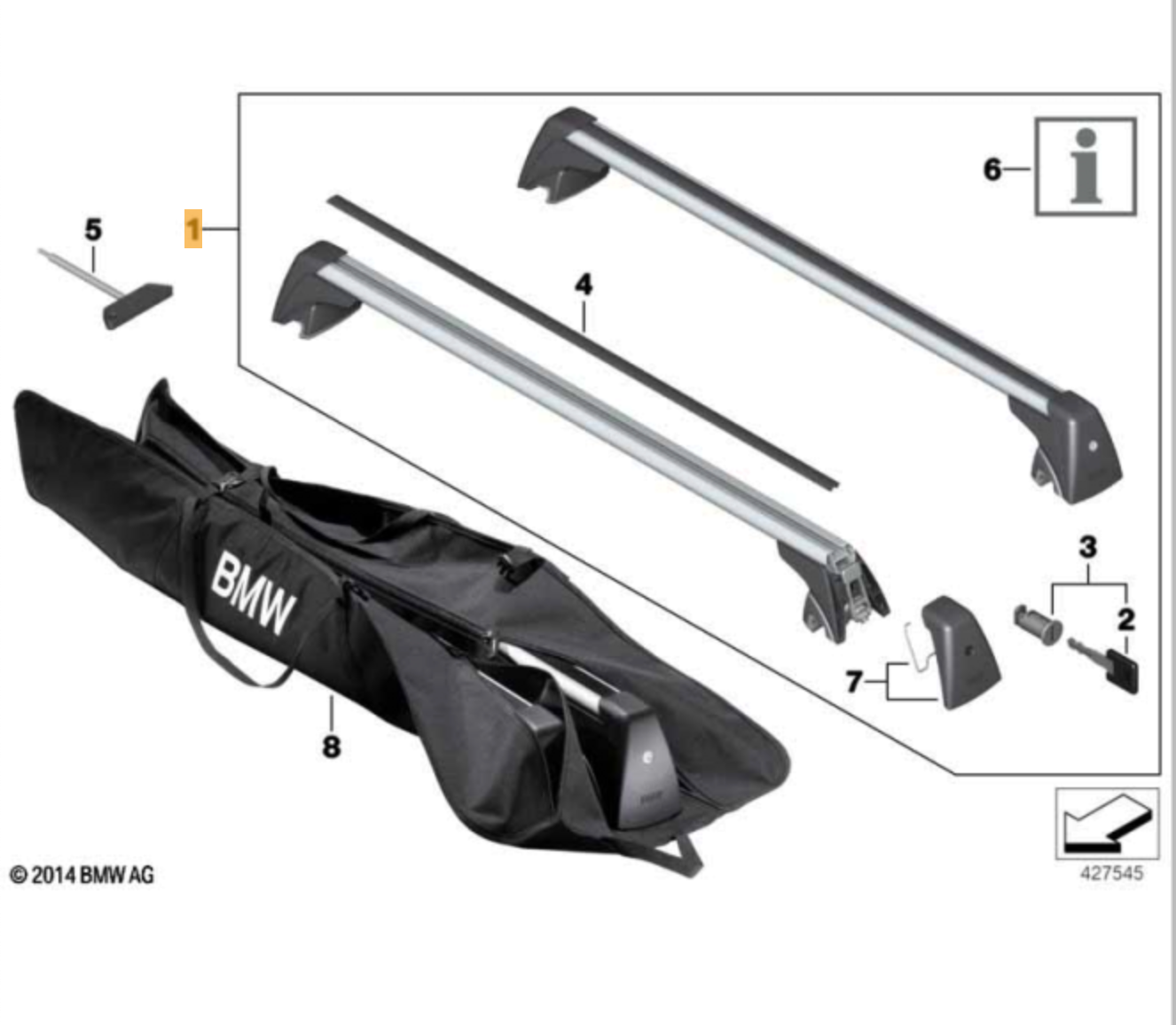 Baca/baranda Portadora Para Bmw F11 Y G31. Original Recambios