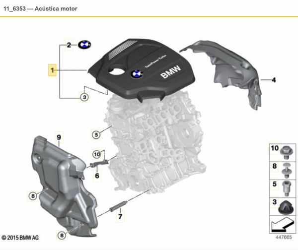 Tapa Cubierta Motor Para Bmw F45 F46 F48. Original