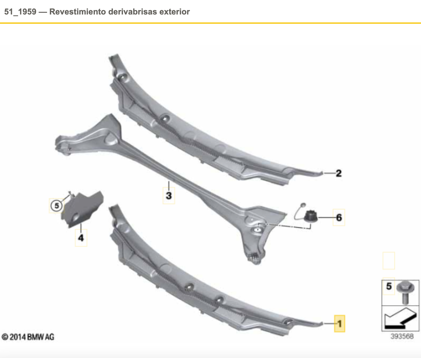 Torpedo Vierteaguas Para Bmw F45 F46. Original