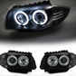 Faros Delanteros Para Bmw Serie 1 E87 E82 E88 Ojos Angel Led Fondo Negro