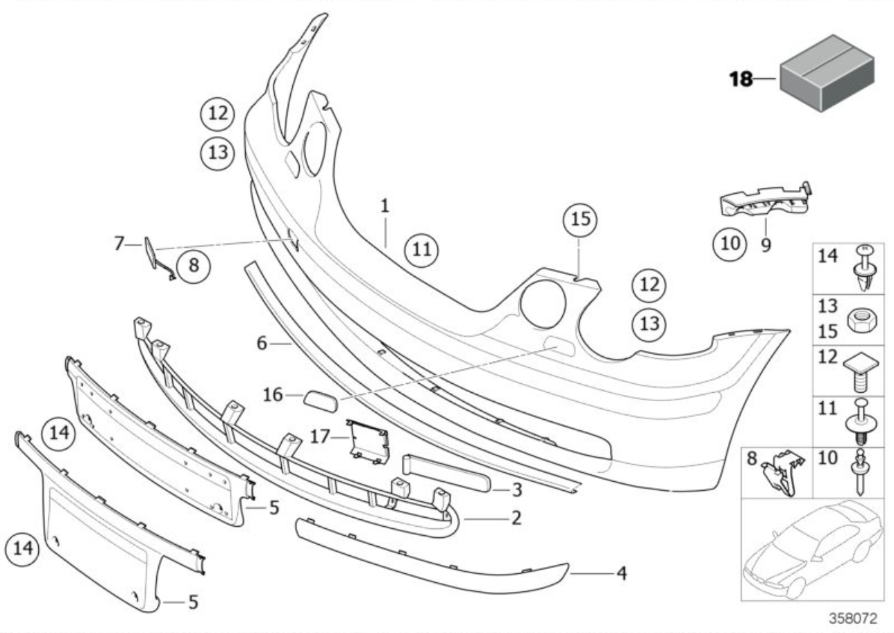 Tapa / Tapita Inyectores Lavafaros Bmw E46 Compact Con Frontal Normal (No M). Original Recambios