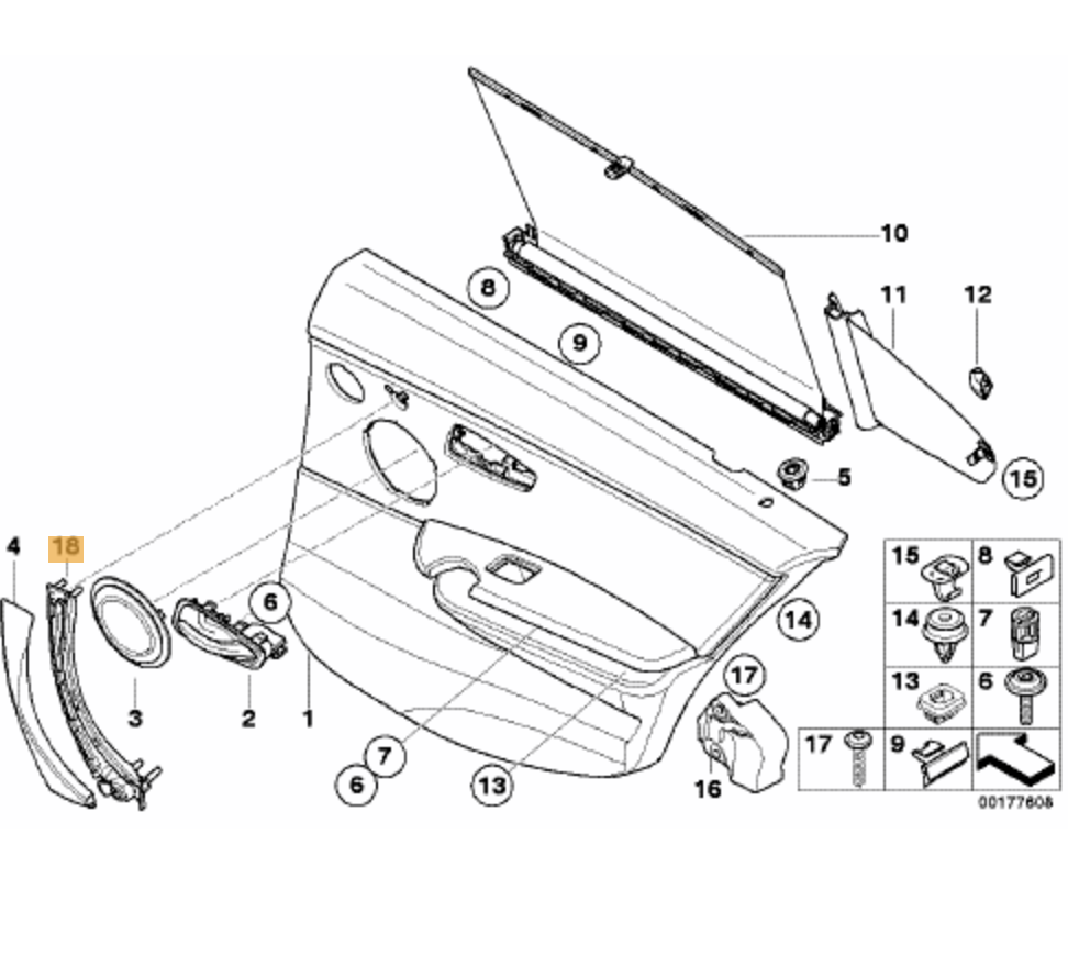 Soporte Manilla/empuñadura/tirador Abre Puerta Interior Para Bmw E90 Original De Recambios