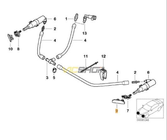 Tapa / Tapita Inyectores Lavafaros Bmw E46 Coupe Cabrio Pre Y M3. Original Recambios