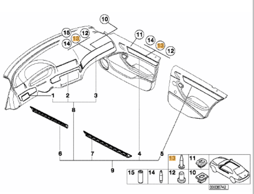 Perno / Pin De Ajuste D=6X25. Original Bmw Recambios