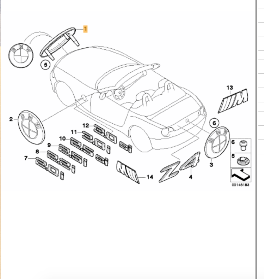 Emblema Capó De 70Mm Para Bmw Z4 E85 E86 E89. Original Recambios