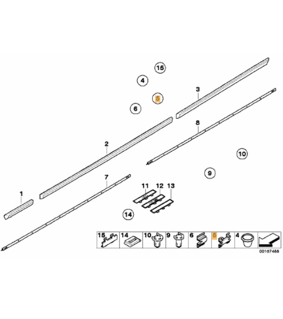 Grapa/clip Molduras Embellecedores Exteriores Bmw E38 E39. Original De Recambios