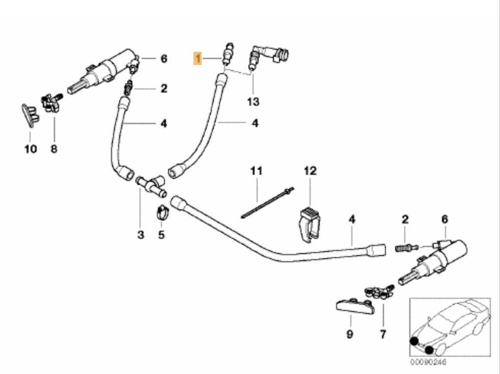 Tapa / Tapita Inyectores Lavafaros Bmw E46 Berlina Touring. Original Recambios