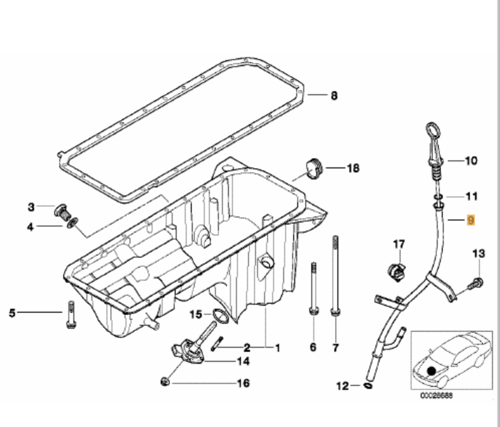 Tubo Varilla Indicadora Aceite Para Bmw 3Er (E46) 5Er (E39) Z4 (E85). Original Recambios