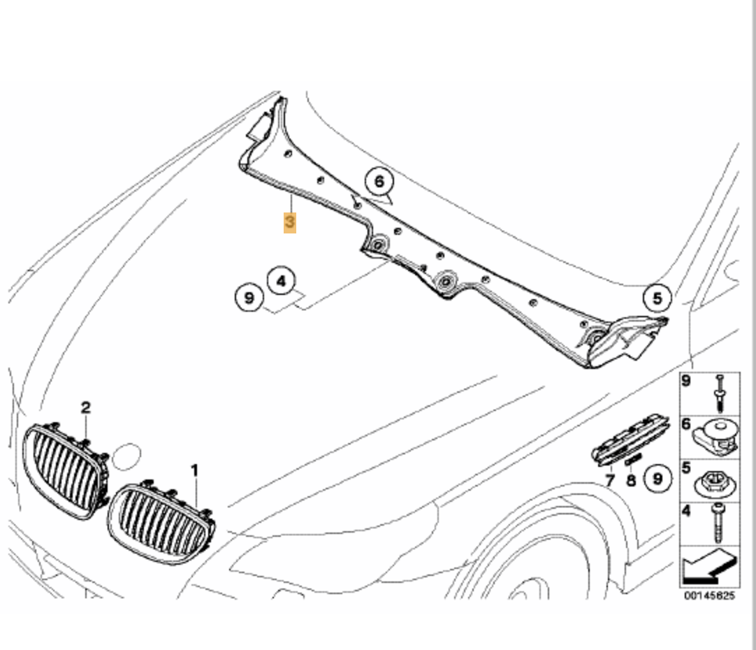 Torpedo / Vierteaguas Para Bmw E60 Y E61. Original De Recambios