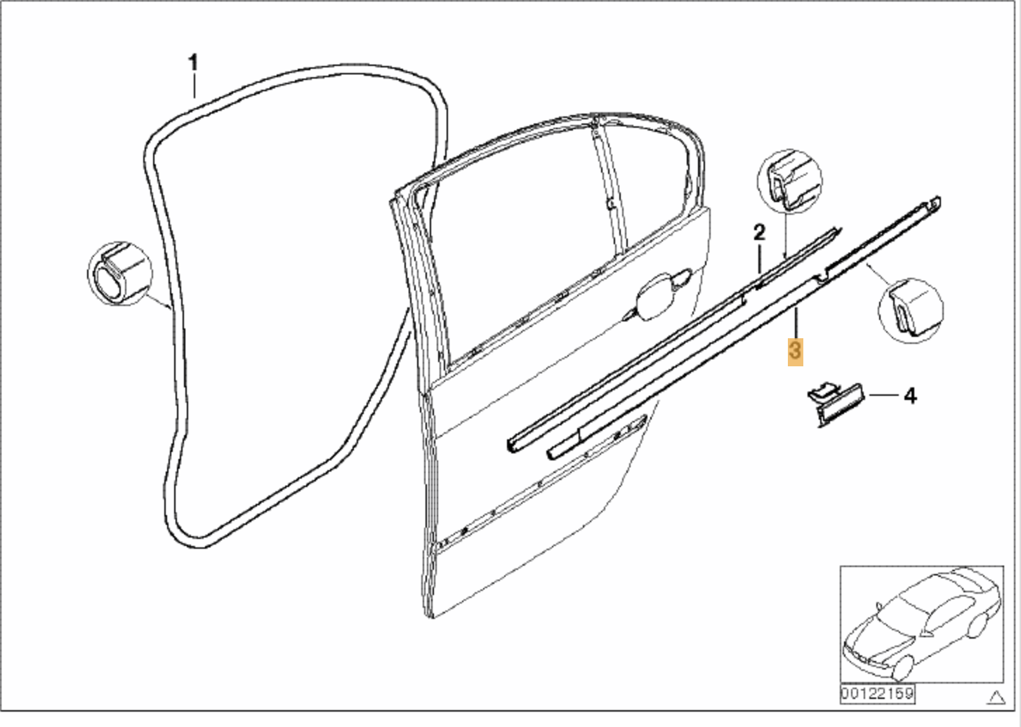 Junta Goma Inferior Cristales Delanteros/traseros Bmw E46 Berlina. Original De Recambios