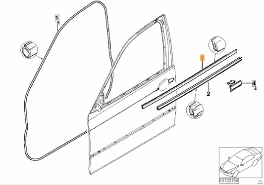 Junta Goma Inferior Cristales Delanteros/traseros Bmw E46 Berlina. Original De Recambios