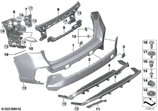 Cubierta del paragolpes trasero derecho para BMW X1 U11 (OEM 51128083652). Original BMW