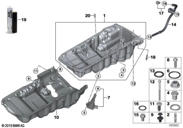 Führungsrohr para BMW Serie 3 G20, G21, G20N Serie 5 G30, G31, G30N, G31N Serie 6 G32, G32N Serie 7 G11, G12, G11N, G12N Serie 8 G14, G15, G16 X3 G01, G01N X4 G02, G02N X5 G05 X6 G06 X7 G07 (OEM 11438571196). Original BMW